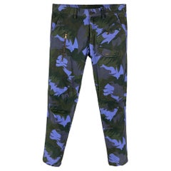 TOMAS MAIER 2018 Size 31 Blue Gray Leaf Print Cotton Pants