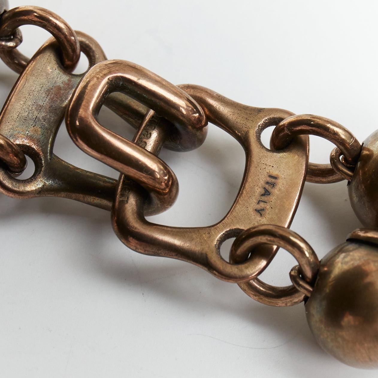 Donna Tomas Maier, collana a doppio filo con sfere rotonde in bronzo con finitura antica in vendita