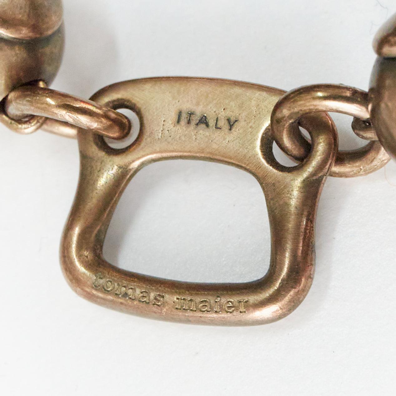 Tomas Maier, collana a doppio filo con sfere rotonde in bronzo con finitura antica in vendita 1