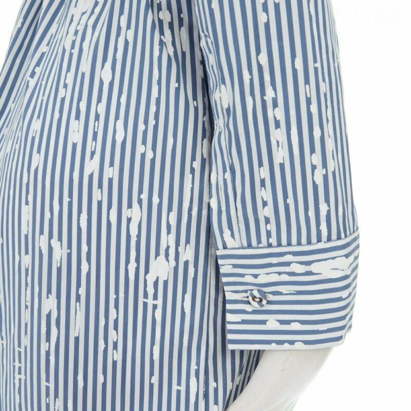 TOMAS MAIER lässiges Kleid mit Gürtel aus Baumwollmischung in Blau und Weiß mit Splatterdruck US0 XS im Angebot 3