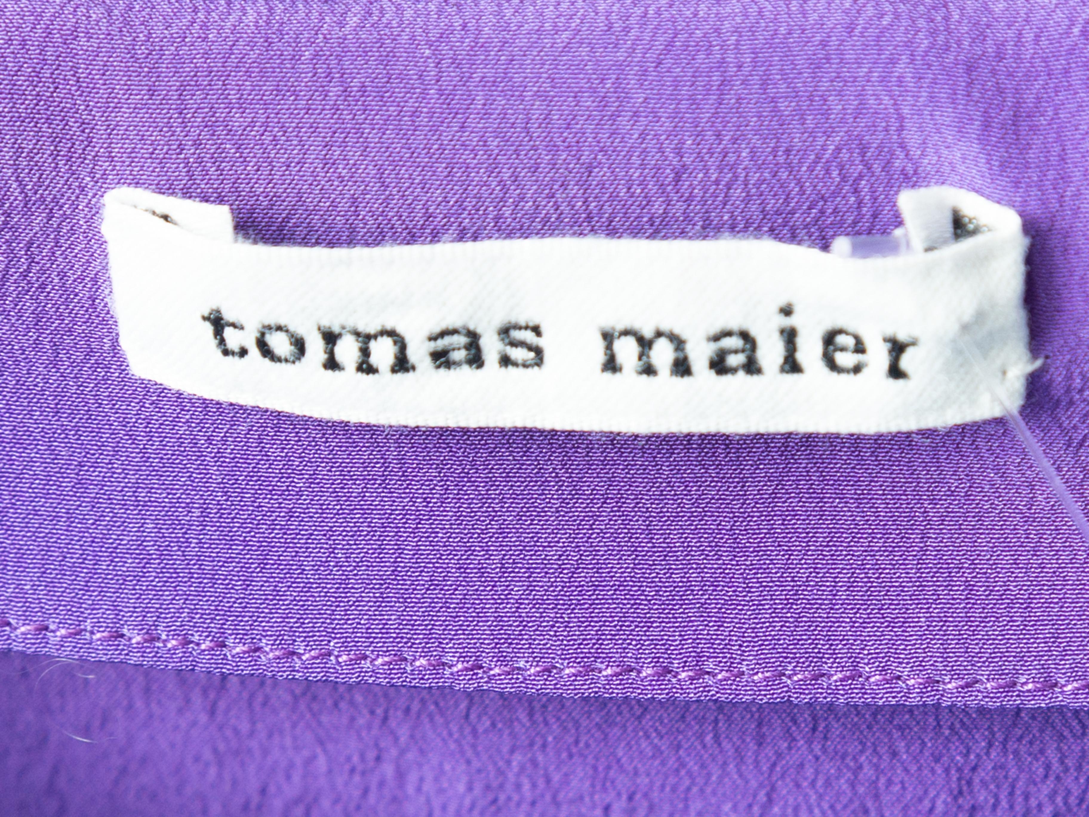 Tomas Maier Purple & Multicolor Silk Color Block Dress In Excellent Condition In New York, NY