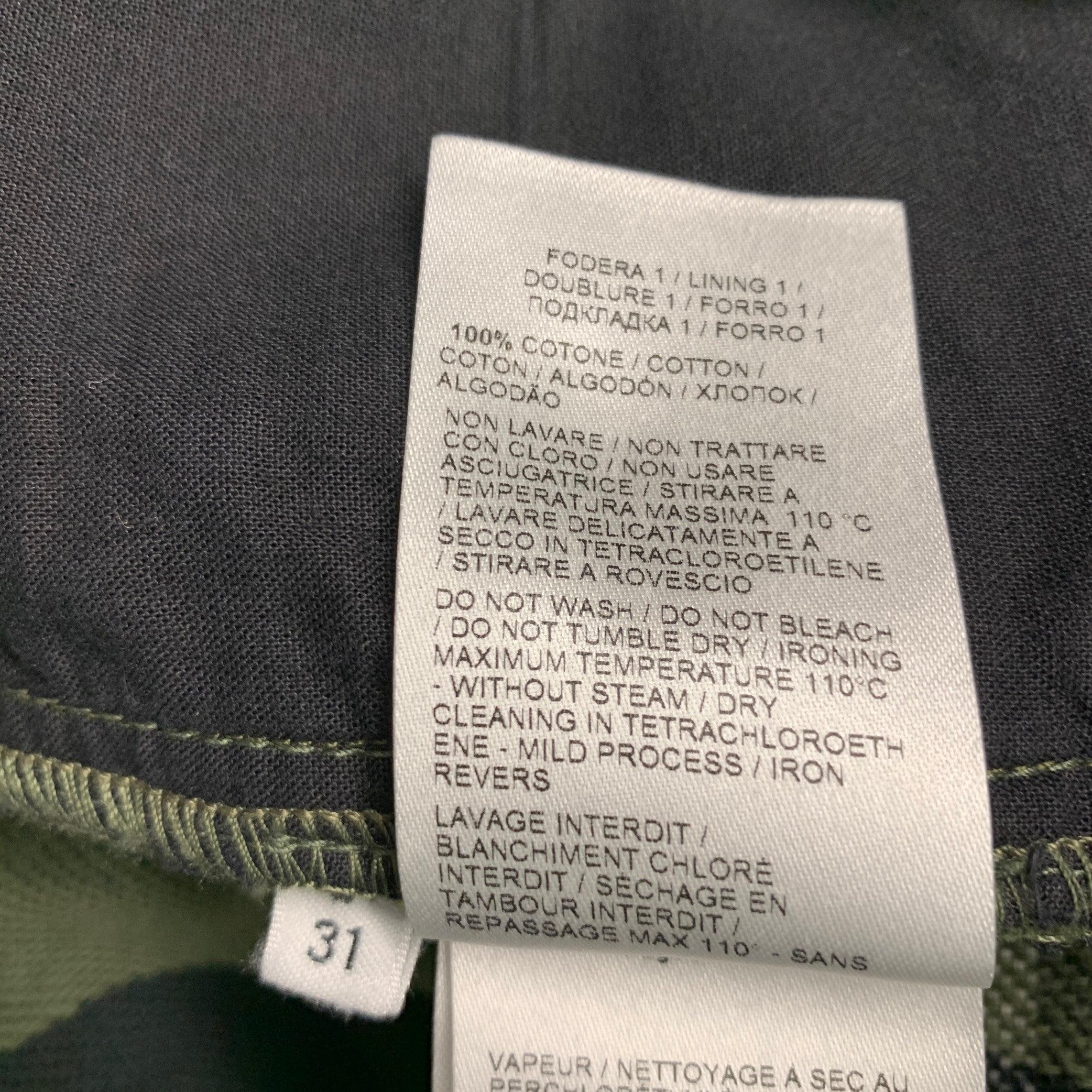 TOMAS MAIER Size 31 Green Yellow Plaid Cotton Button Fly Shorts For Sale 2