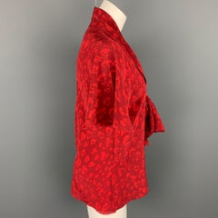 Chemisier Tomas MAIER, taille 4, imprimé bourgogne et rouge