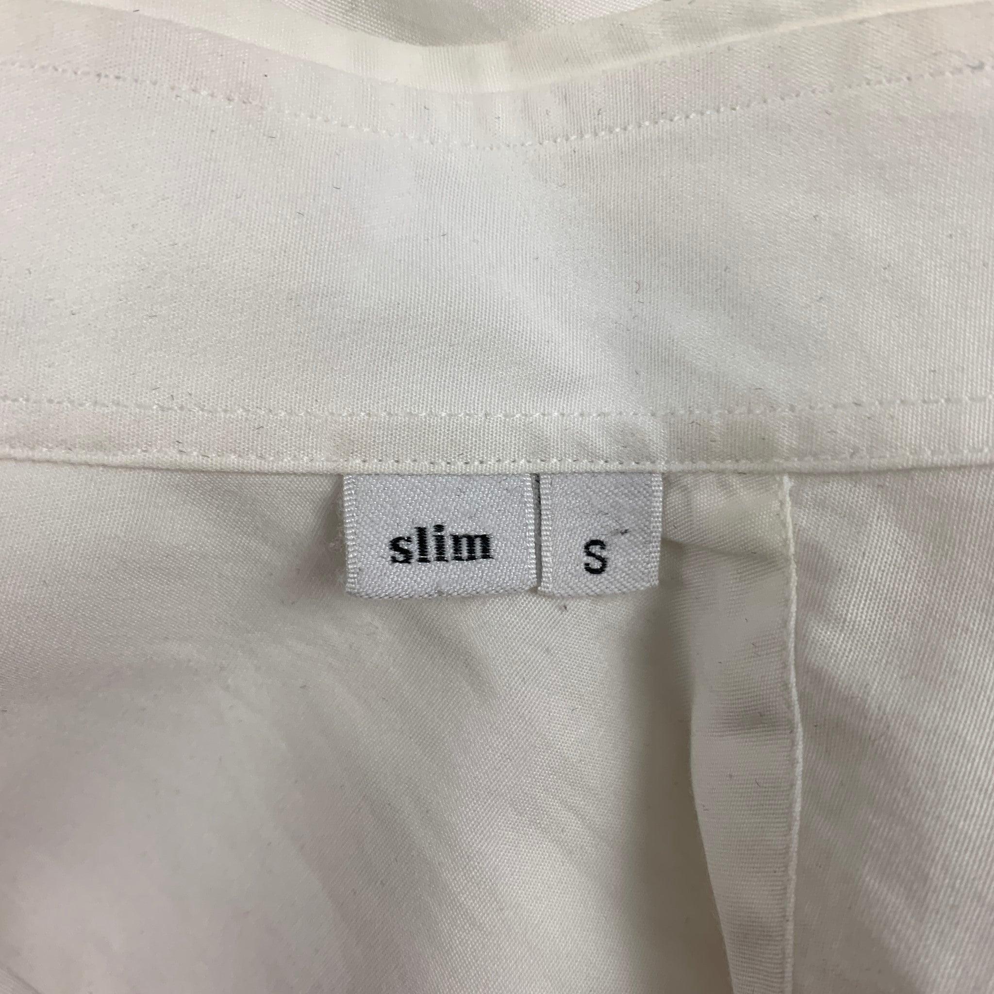 TOMAS MAIER Größe S Weißes langärmeliges Hemd aus Baumwolle mit Knopfleiste im Angebot 2