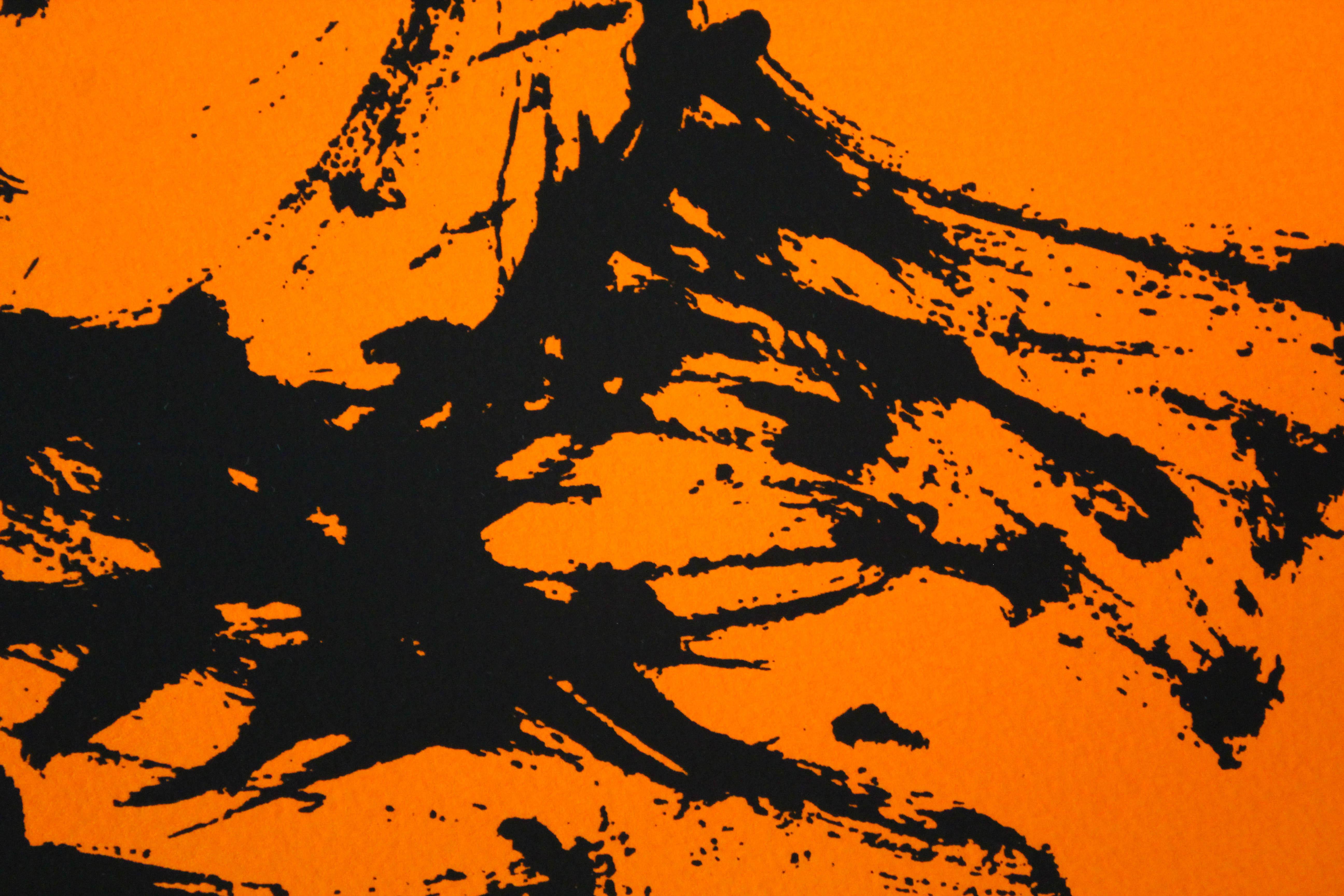  Bull fury (Mexican Contemporary Art) - Orange Interior Print by Tomás Pineda