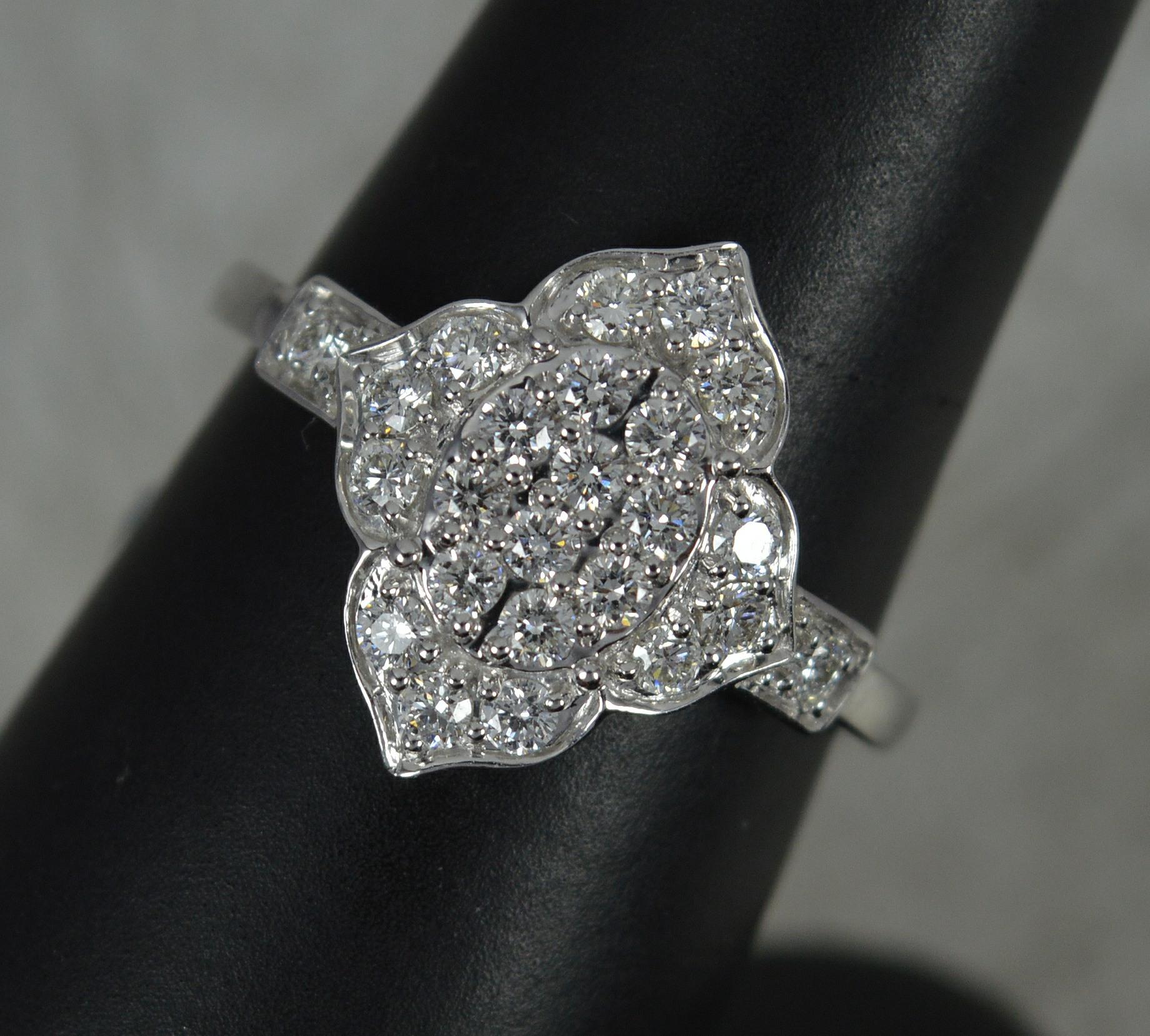 Tomas Rae Certified IF G 0.5ct Diamond and Platinum Cluster Ring Ltd Ed 10 5