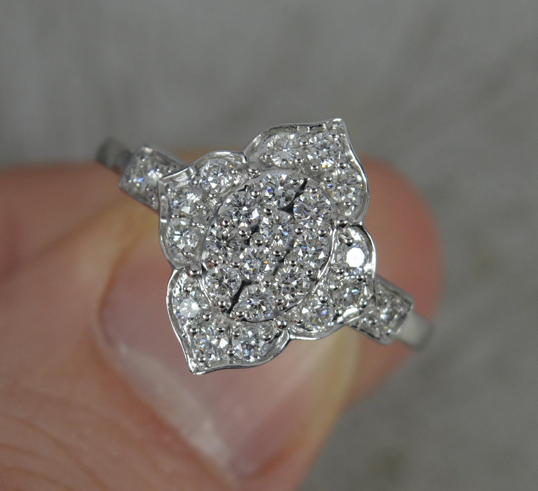 Tomas Rae Certified IF G 0.5ct Diamond and Platinum Cluster Ring Ltd Ed 10 In New Condition In St Helens, GB