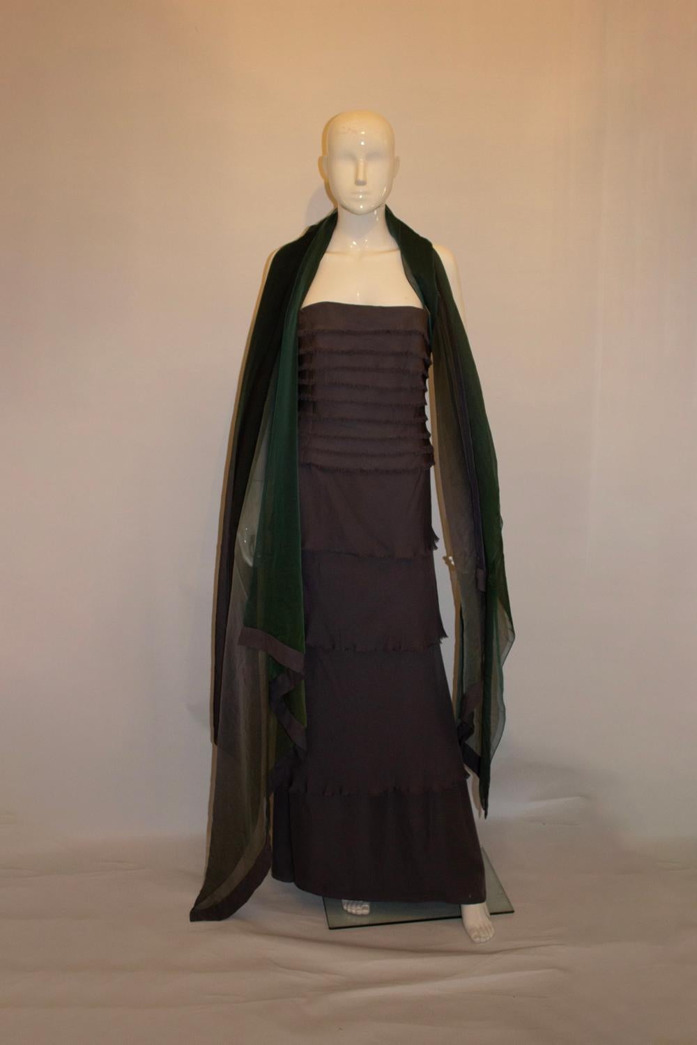 Tomas Starzewski Couture Abendoutfit aus Seide aus Seide (Schwarz) im Angebot