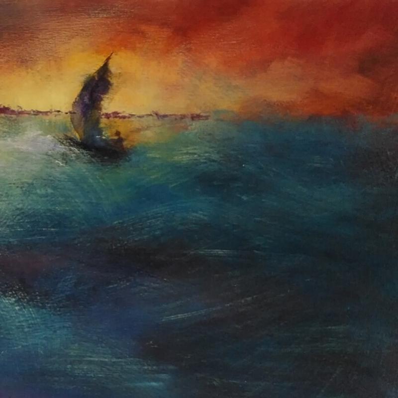 De Tornada - 21st Century, Contemporary, Seascape Painting, Oil on Canvas - Black Landscape Painting by Tomàs Sunyol
