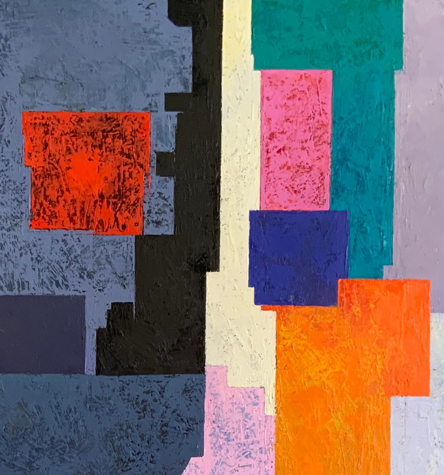 Els Terrats Dels Confinats - 21° secolo, Contemporaneo, Pittura a olio, Astratto - Figurative Painting Viola di Tomàs Sunyol