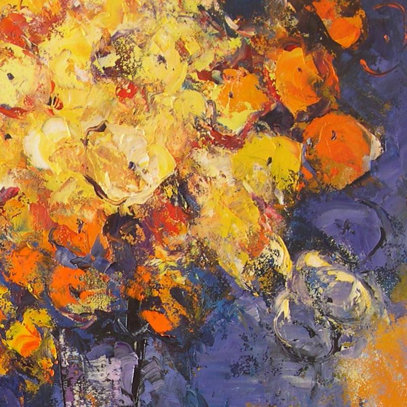 Esquitxos - 21st Century, Contemporary, Still Life Oil Painting, Canvas, Flowers For Sale 3
