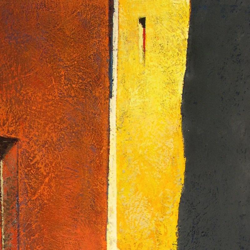 Estrip - 21st Century, Contemporary, Painting, Oil on Canvas, Yellow, Terracotta For Sale 4