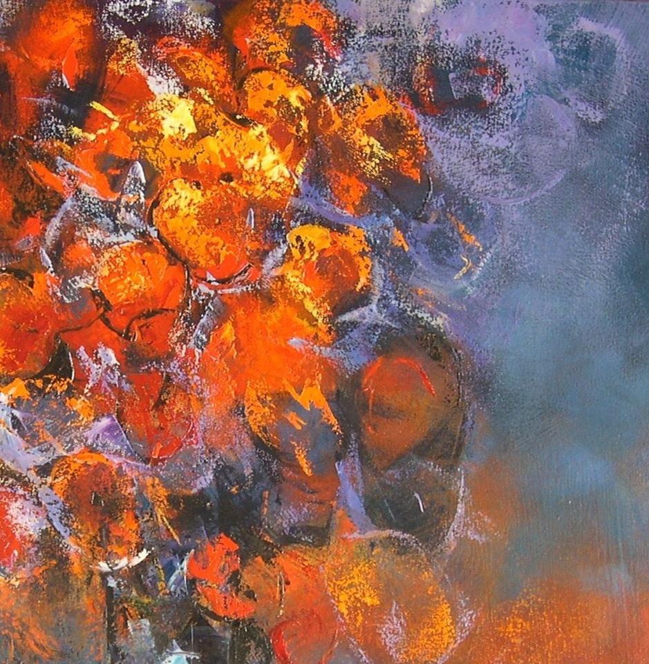 Flors al Cava - 21° secolo, Contemporaneo, Natura morta, Pittura a olio, Fiori in vendita 1