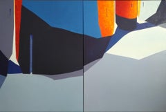 L'Eixample - 21e siècle, contemporain, peinture, huile sur toile, diptyque