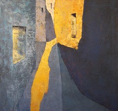 Mat Groc - 21e siècle:: contemporain:: peinture:: huile sur toile:: bleu:: jaune