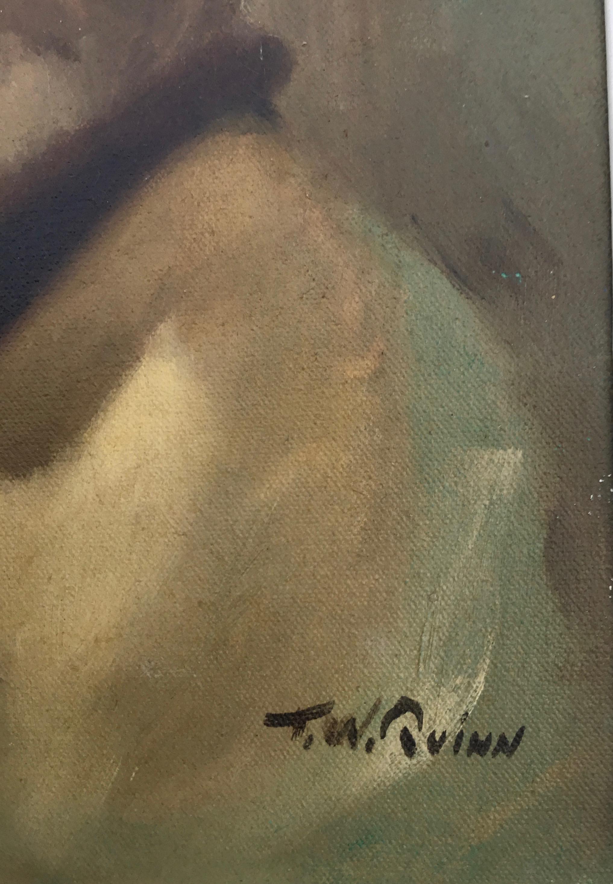 ARTIST.SELF. RITRATTO 1918, 2016 - Portrait Painting Grigio di TOMAS WILLIAM QUINN