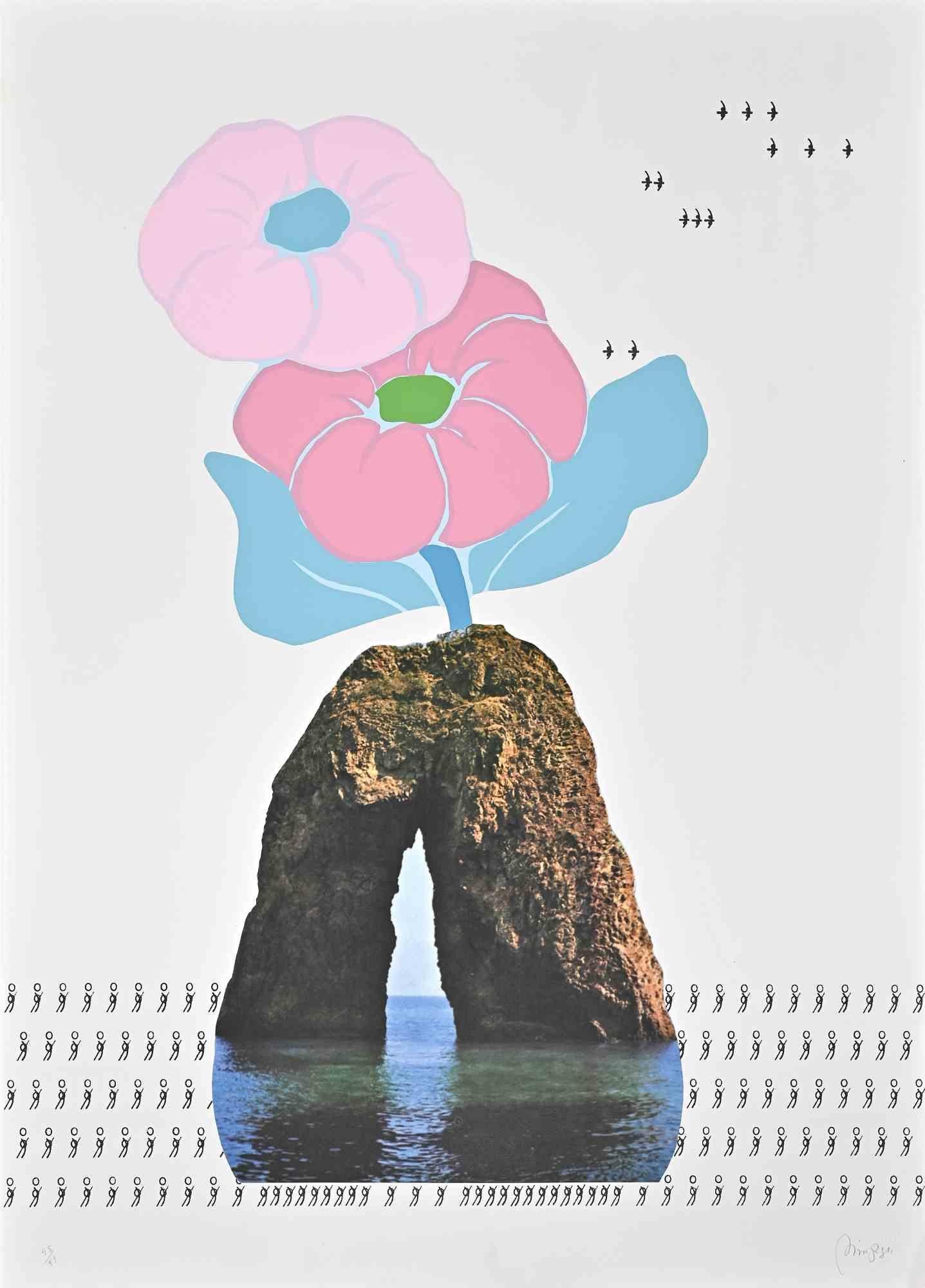 Fleur - Lithographie originale de Tomaso Binga - Années 2000