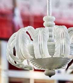 Tomaso Buzzi (1900-1981) and Venini, chandeliers "lattimo" and "pulegoso"
