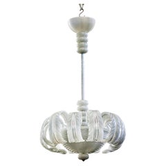 Tomaso Buzzi (1900-1981) and Venini, chandeliers "lattimo" and "pulegoso"