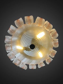 Tomaso Buzzi Venini, Blumenkronleuchter, geblasenes Glas, Murano.