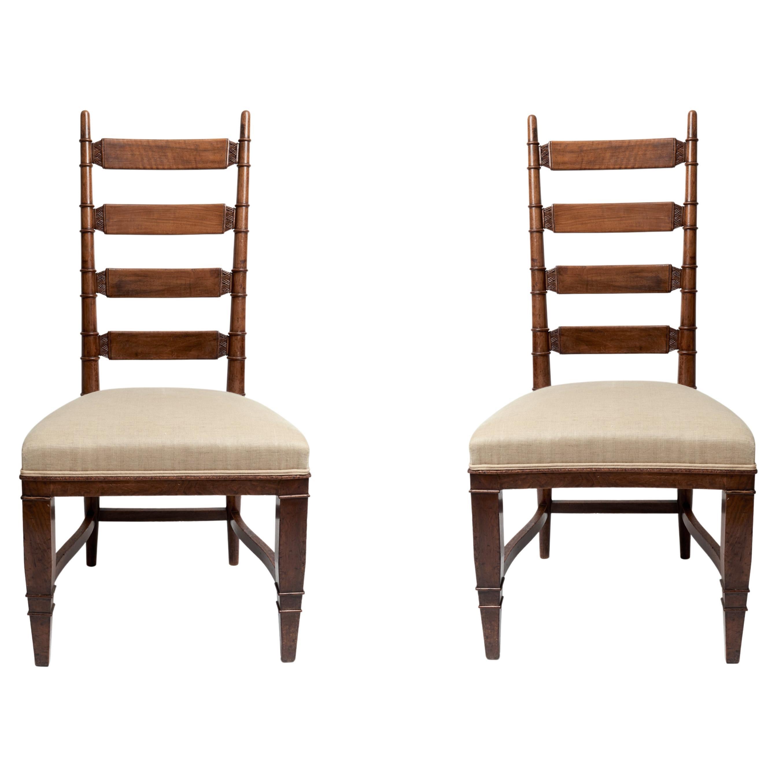 Tomaso Buzzi 1929 Pair of Wooden Structure Chairs For Sale