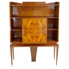 Tomaso Buzzi and Emilio Lancia attr. bookcase cabinet veneered root walnut, 1940