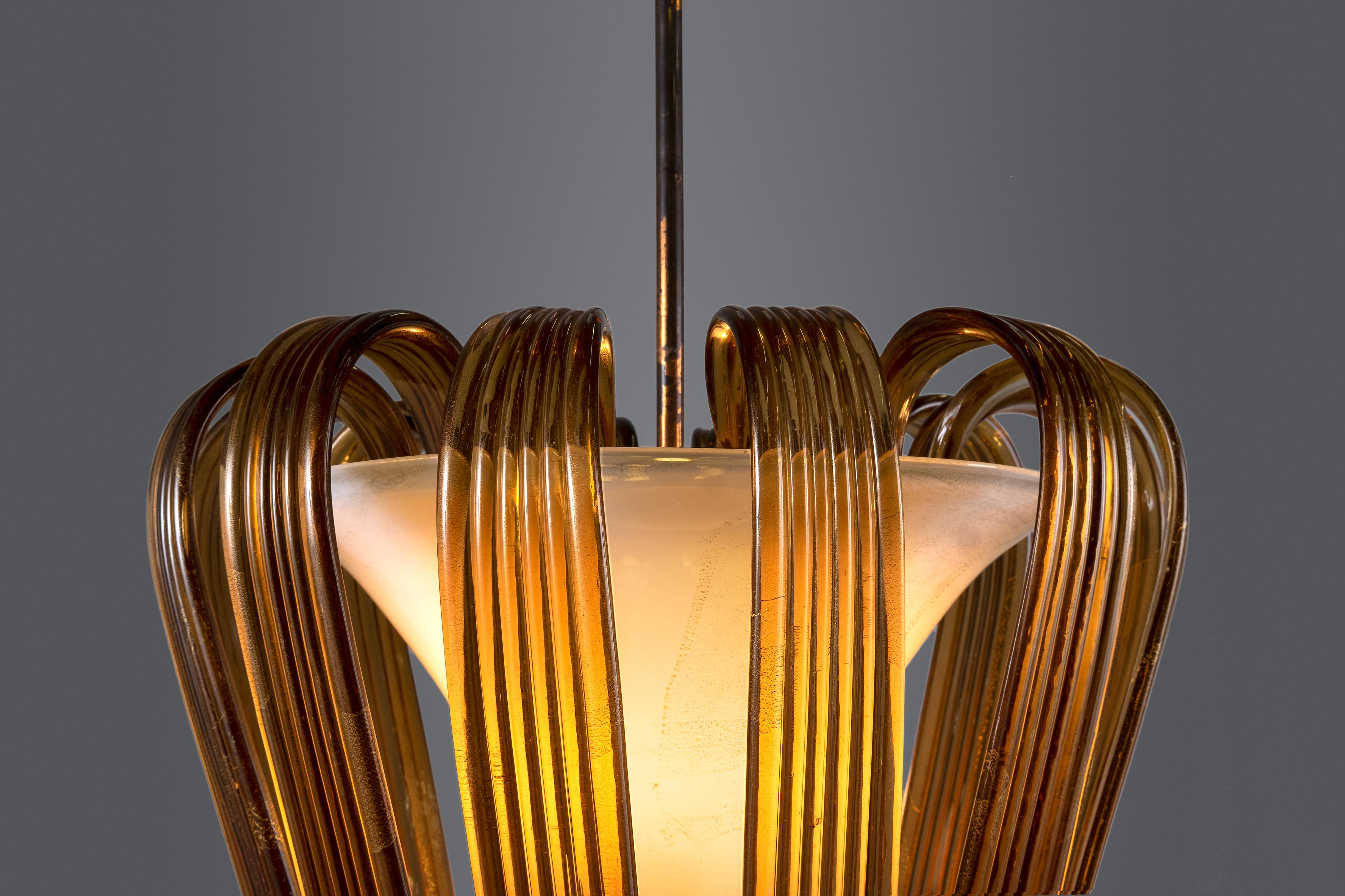 Tomaso Buzzi Ceiling Lamp in Murano Glass by Venini, 1930 circa In Good Condition In Milan, IT