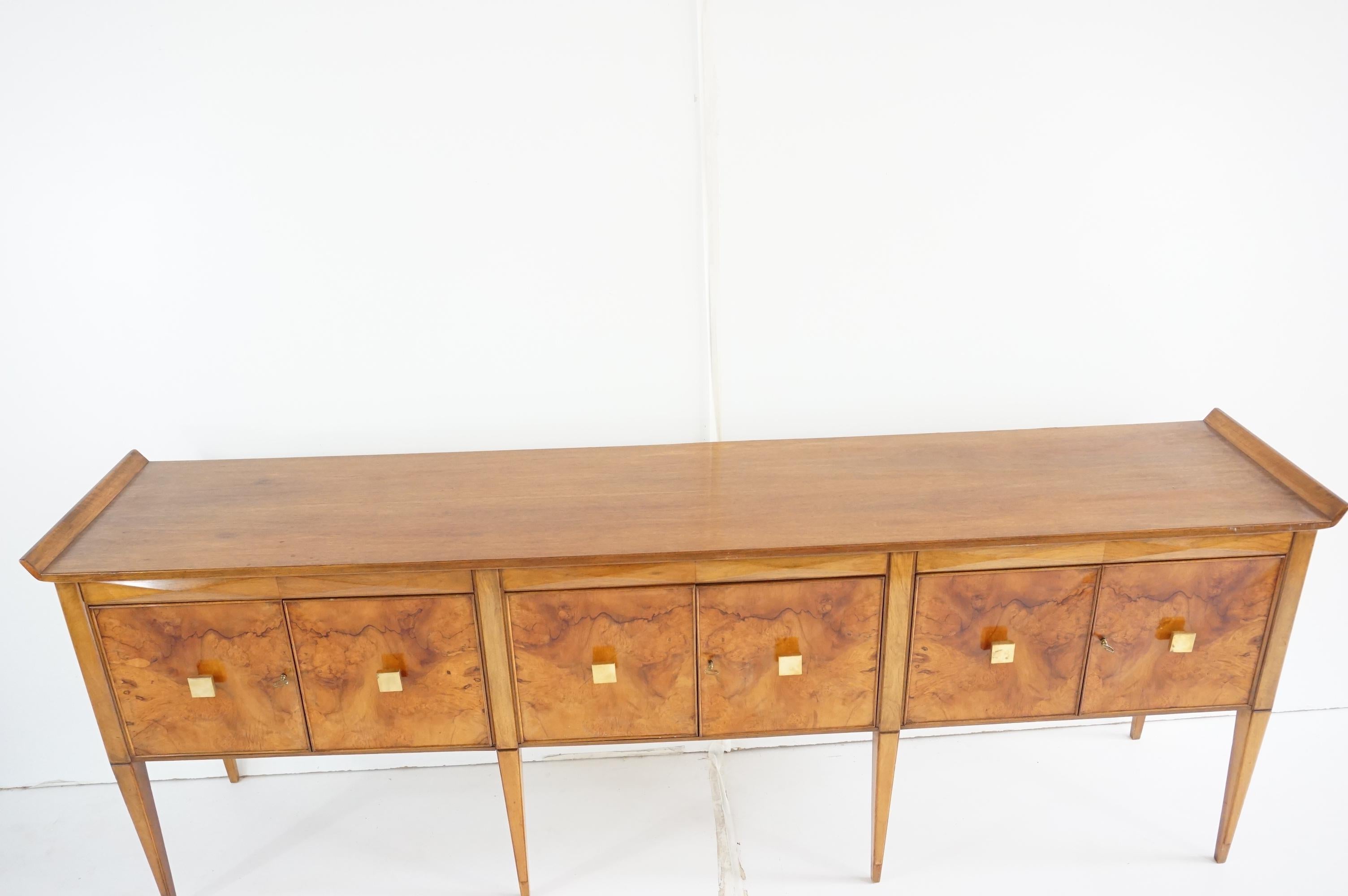 Mid-20th Century Tomaso  Buzzi & Emilio Lancia att. briar root unique six doors sideboard, 1940 For Sale