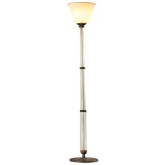 Tomaso Buzzi for Venini Floor Lamp in Alga Glass and Gold Leaf