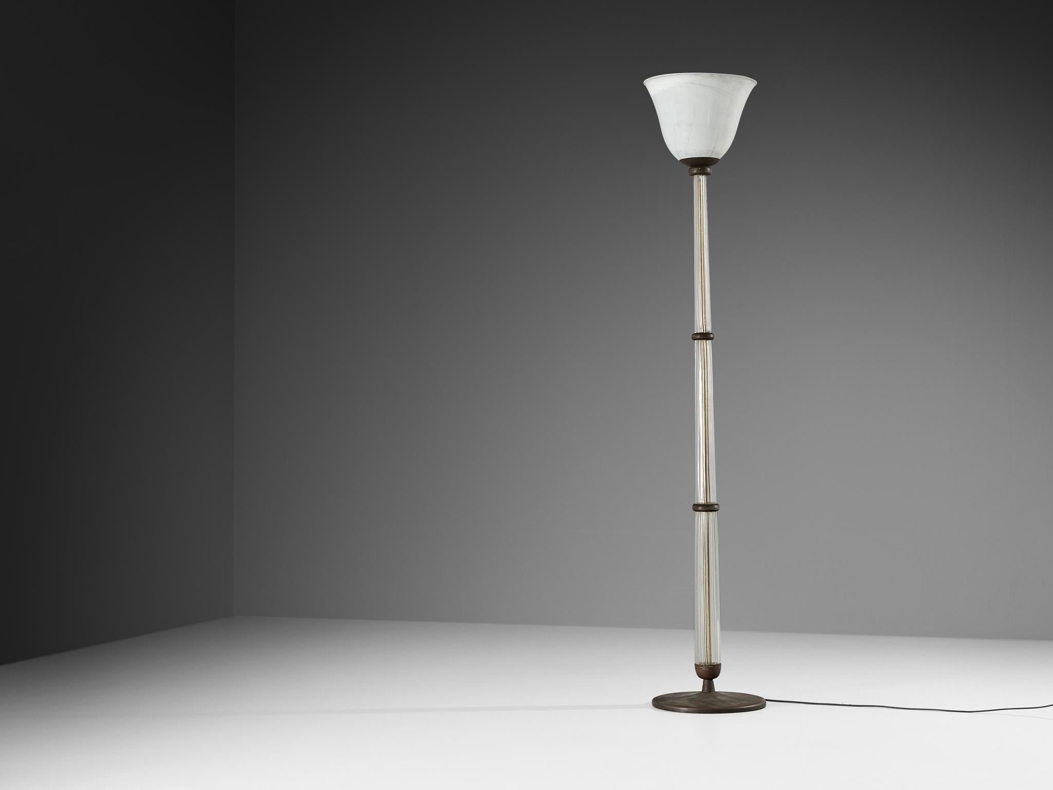 Lampada da terra in vetro e foglia d'oro Tomaso Buzzi per Venini in vendita 3