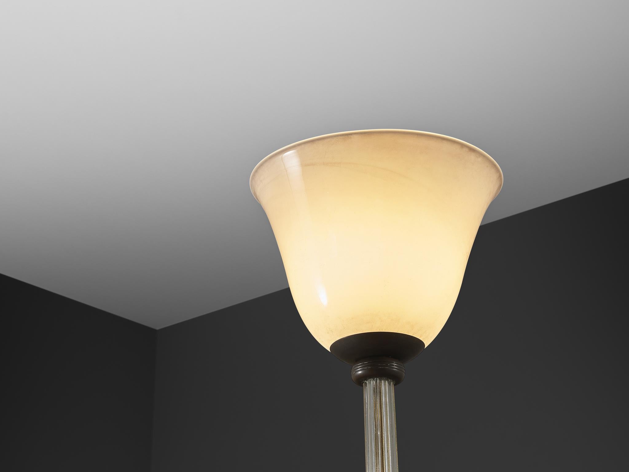Art Déco Lampada da terra in vetro e foglia d'oro Tomaso Buzzi per Venini in vendita