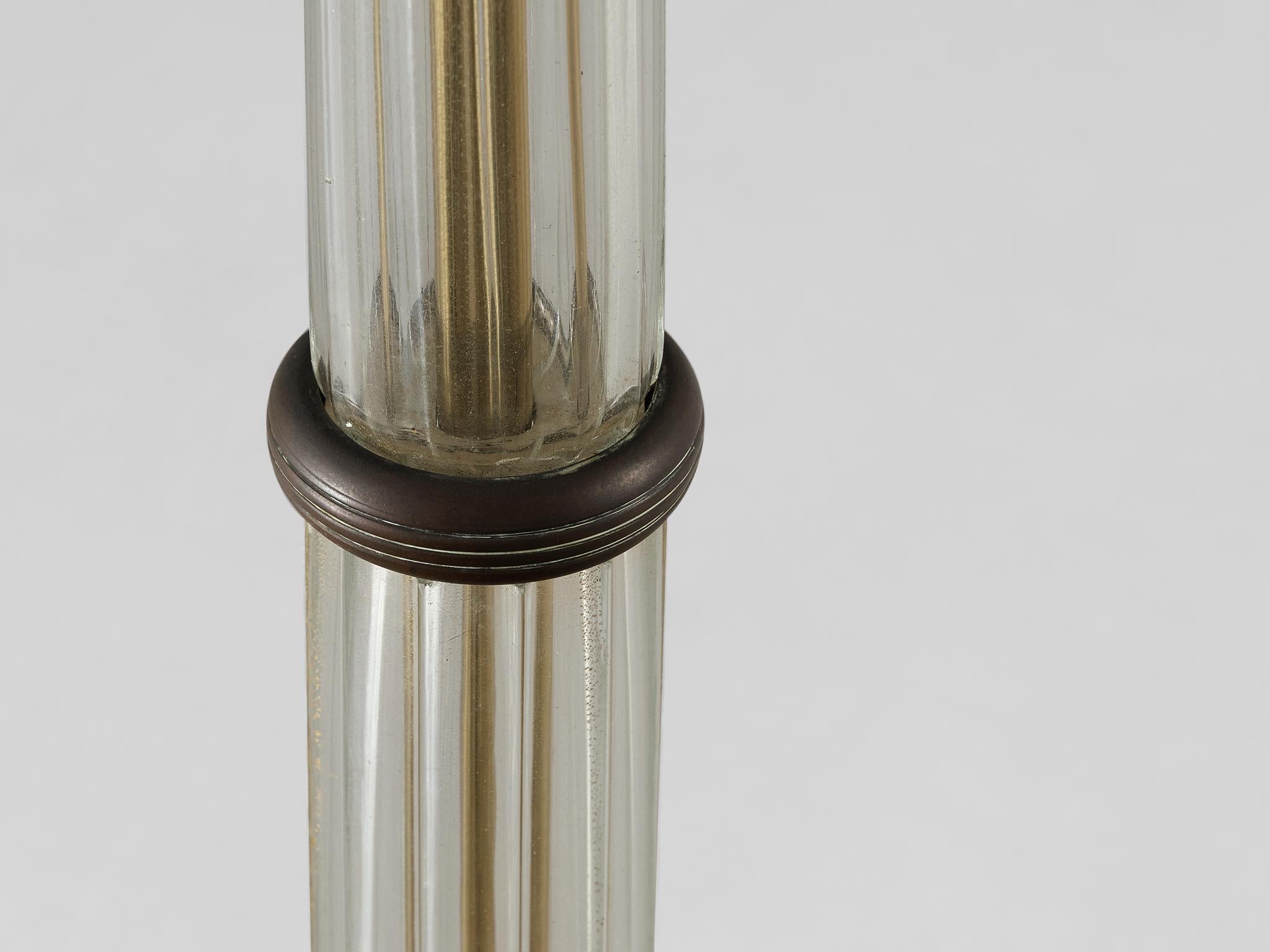Brass Tomaso Buzzi for Venini Floor Lamp in Glass and Gold Leaf  For Sale