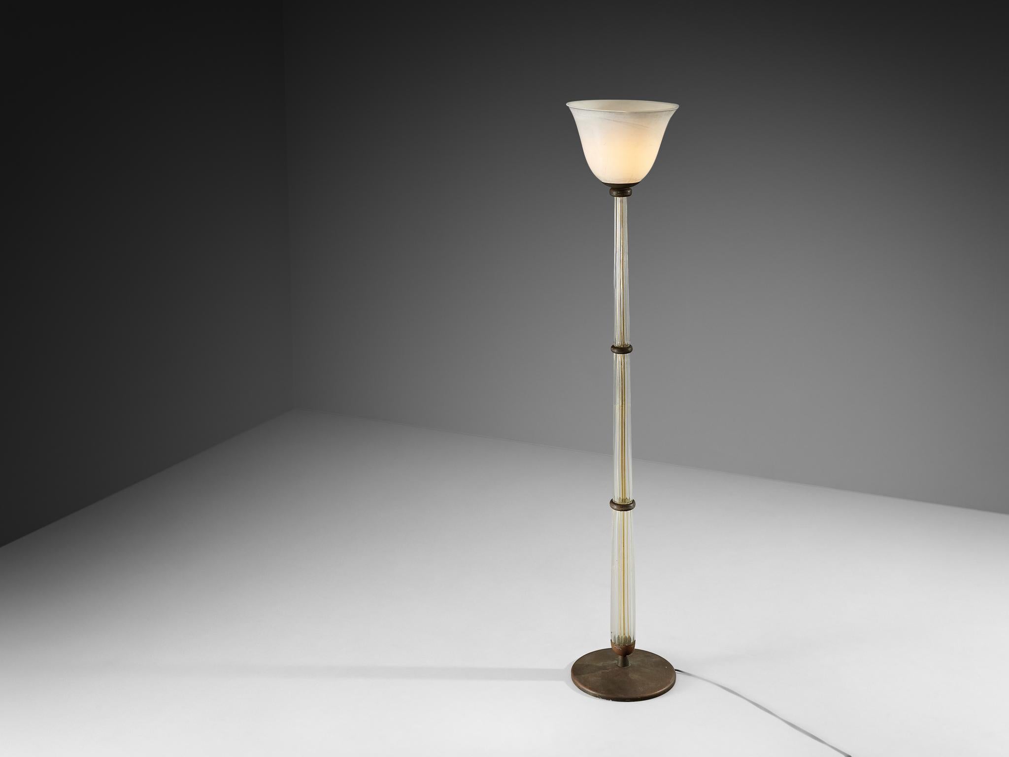 Lampada da terra in vetro e foglia d'oro Tomaso Buzzi per Venini in vendita 2