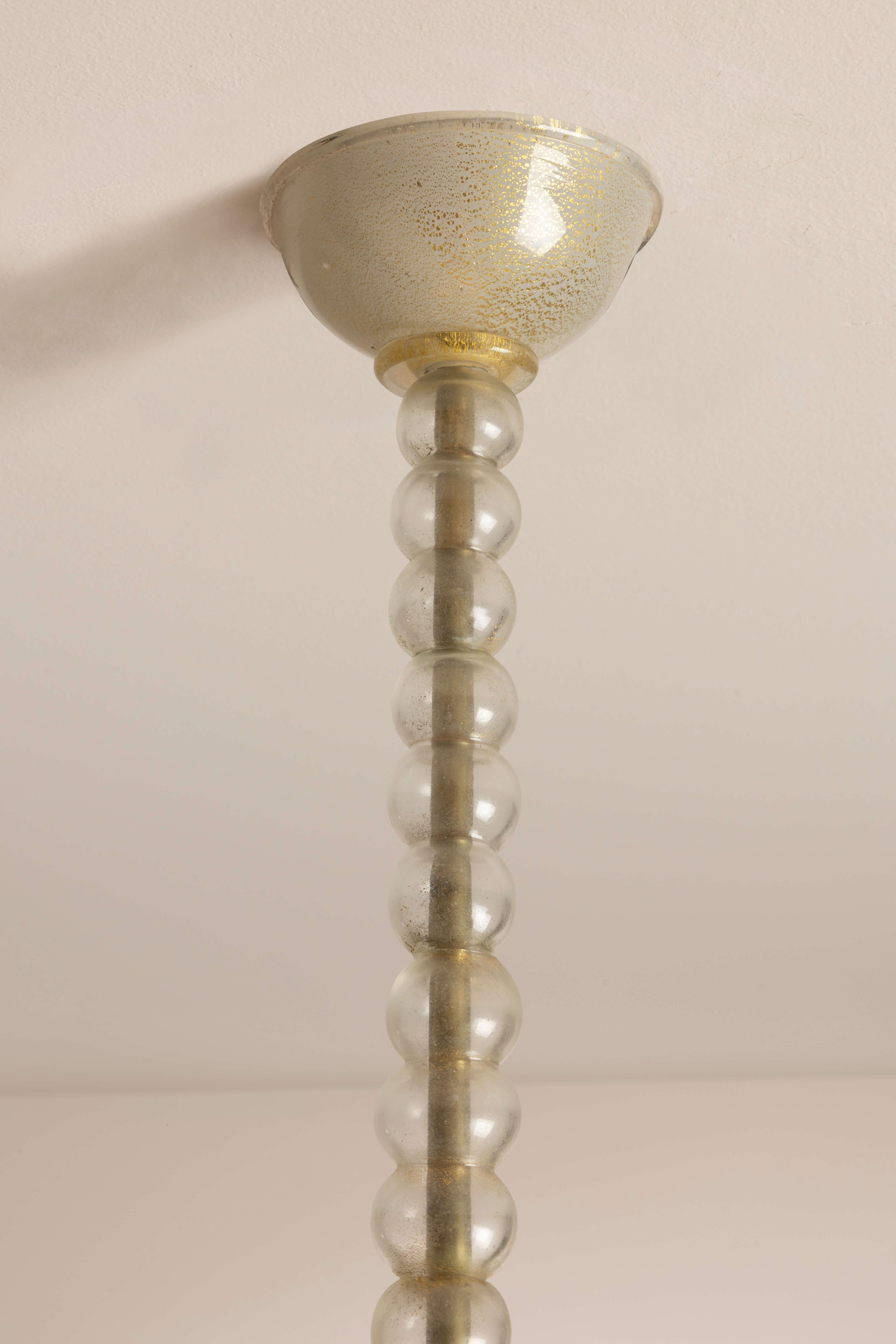 Lámpara de cristal lattimo de Tomaso Buzzi para Venini, Italia, años 30 mediados del siglo XX en venta
