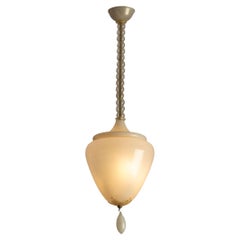 Lampadario in vetro lattimo di Tomaso Buzzi per Venini, Italia, anni '30
