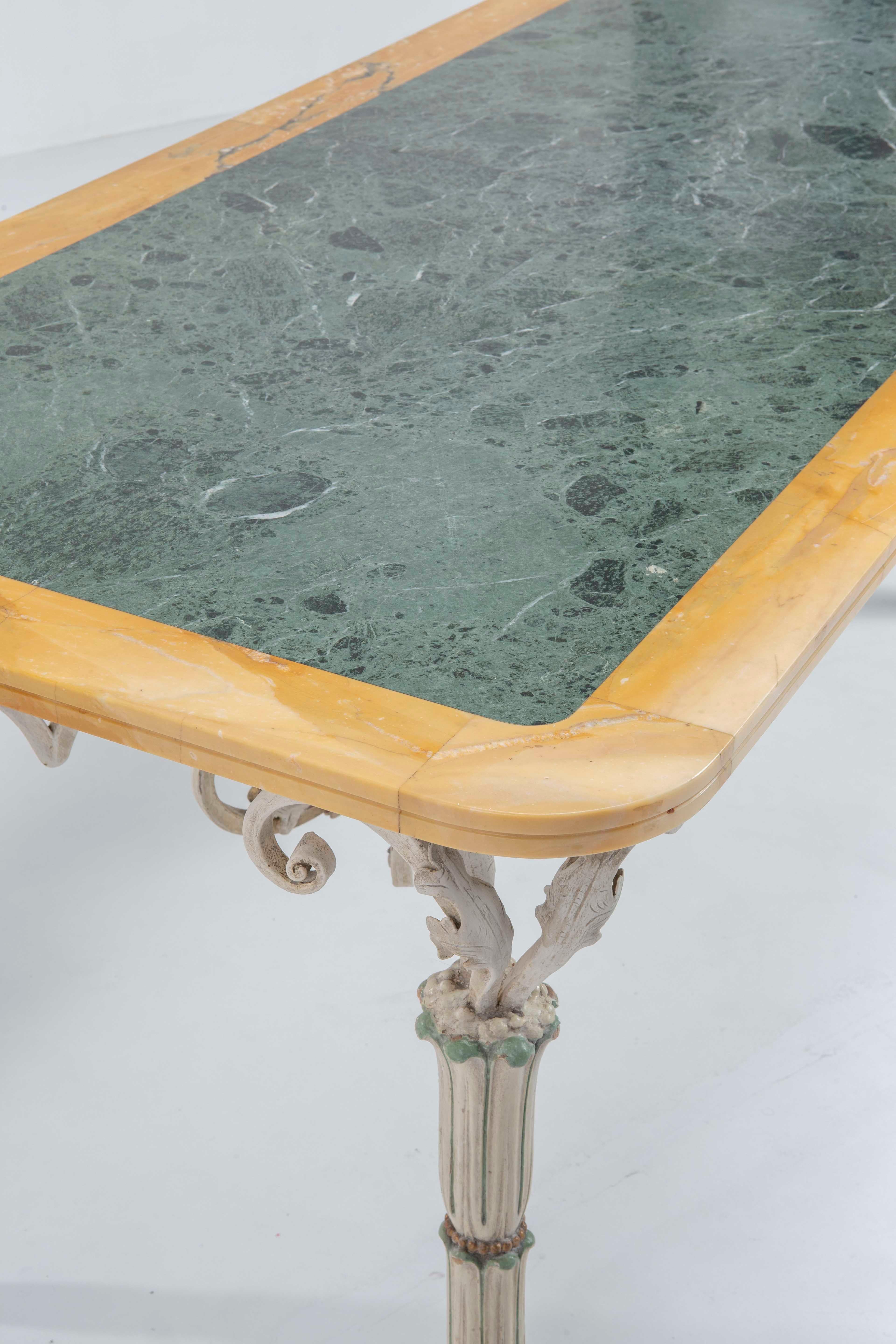Metal Tomaso Buzzi Marble dining table - 1954 Italian Design from a private commission For Sale