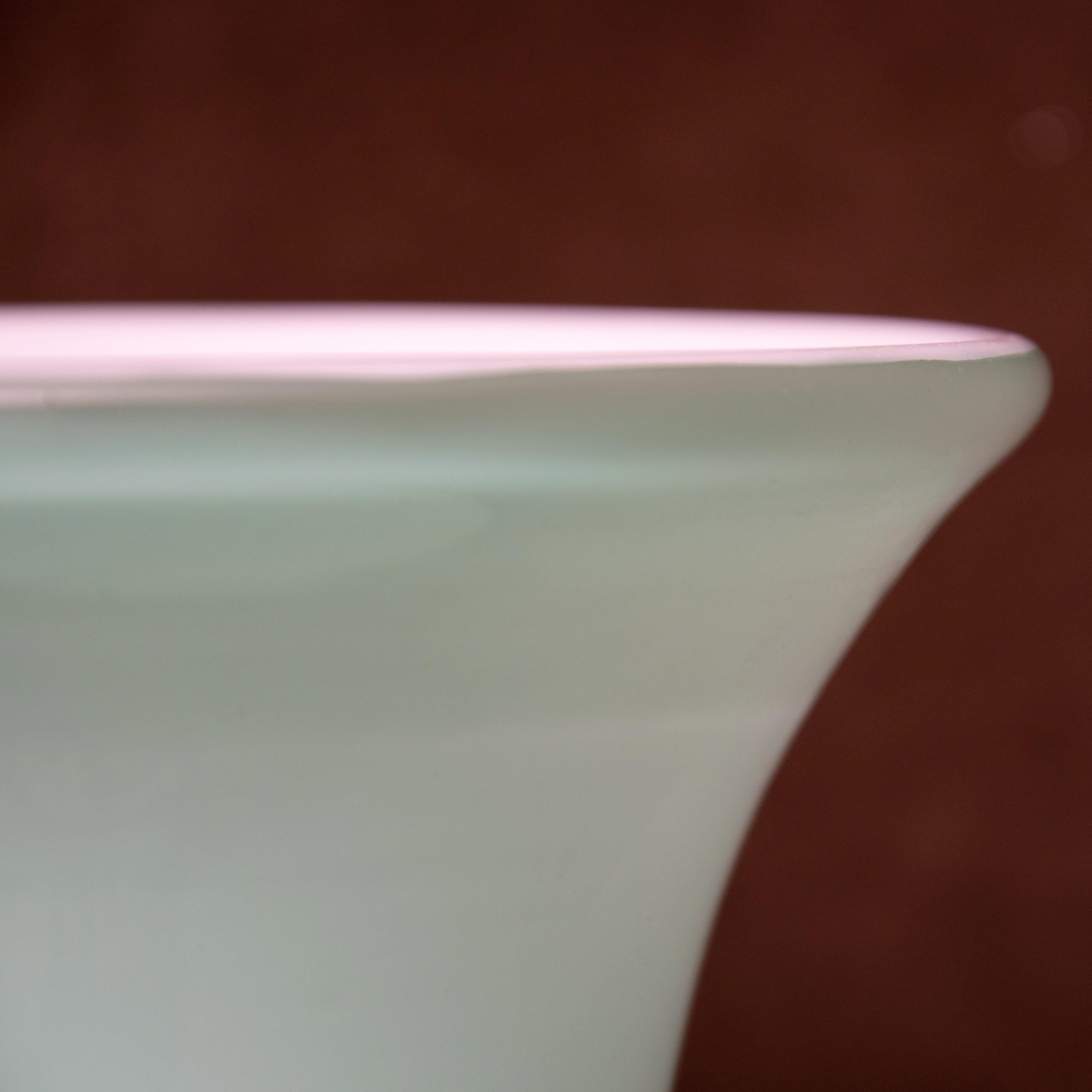 20th Century Tomaso Buzzi Murano Venini Glass Italian Aqua Green Vase