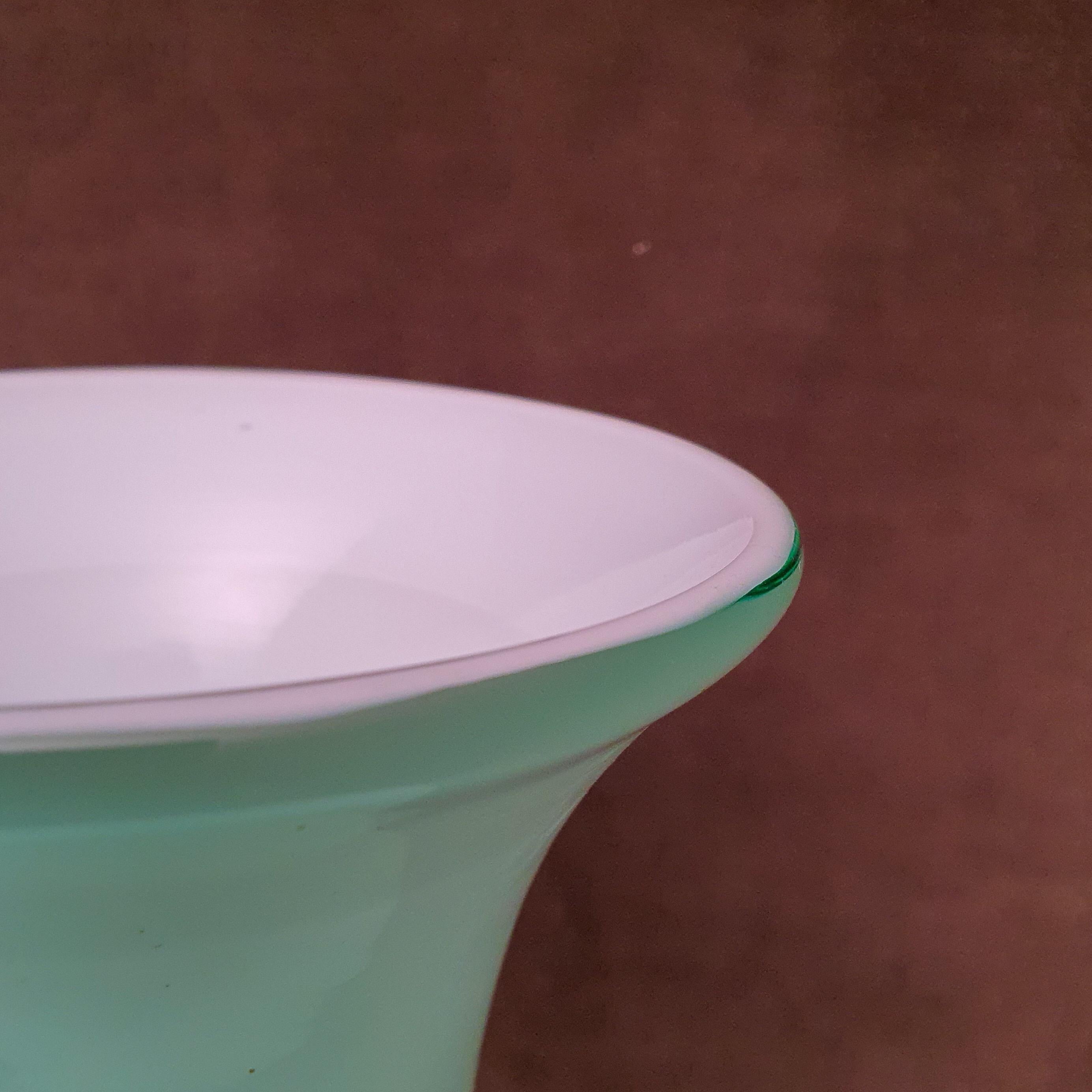 Tomaso Buzzi Murano Venini Glass Italian Aqua Green Vase 1
