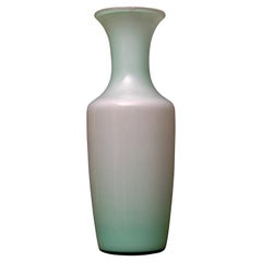 Tomaso Buzzi Murano Venini Glass Italian Aqua Green Vase
