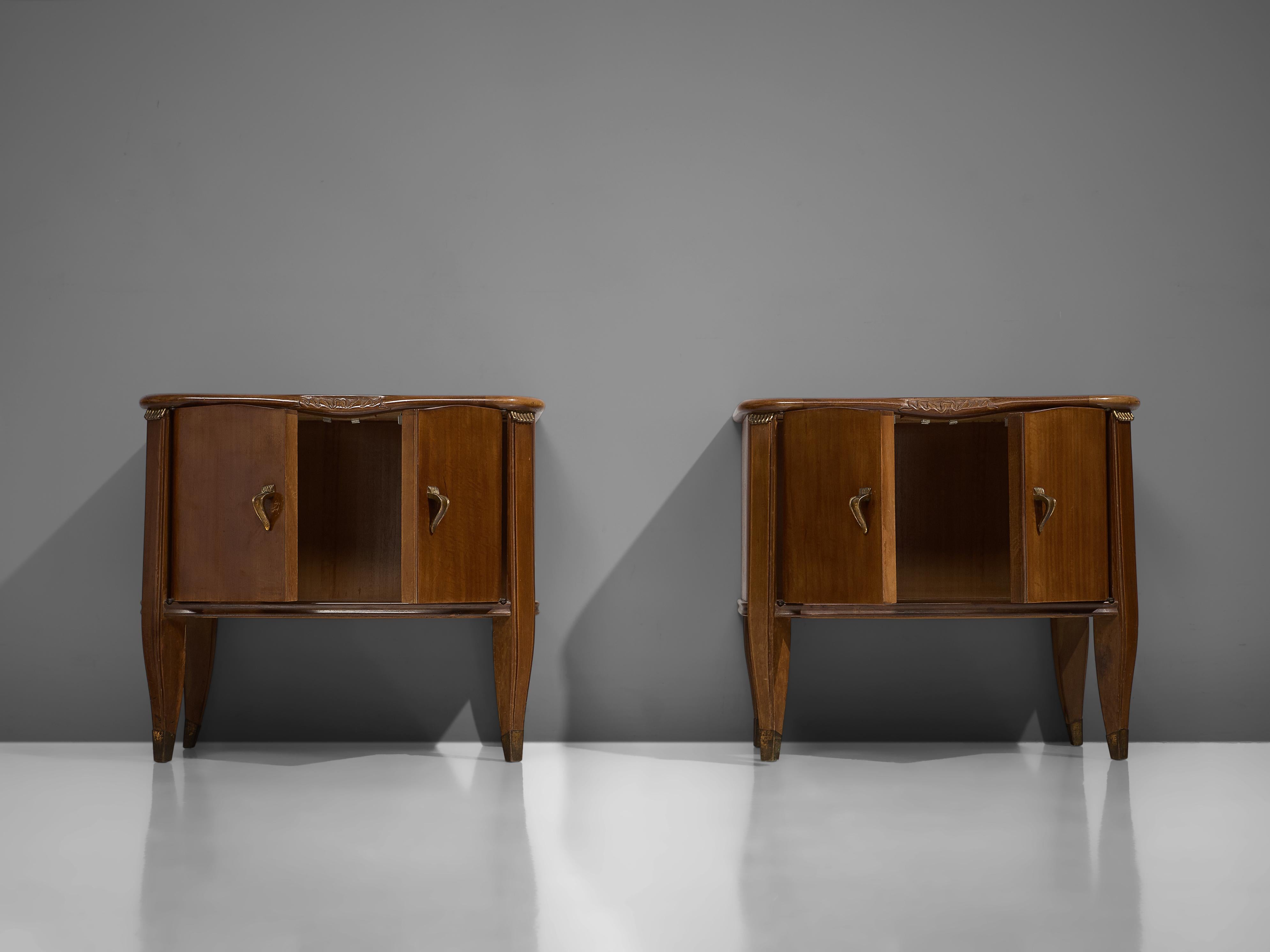 Tomaso Buzzi Pair of Nightstands in Walnut 1