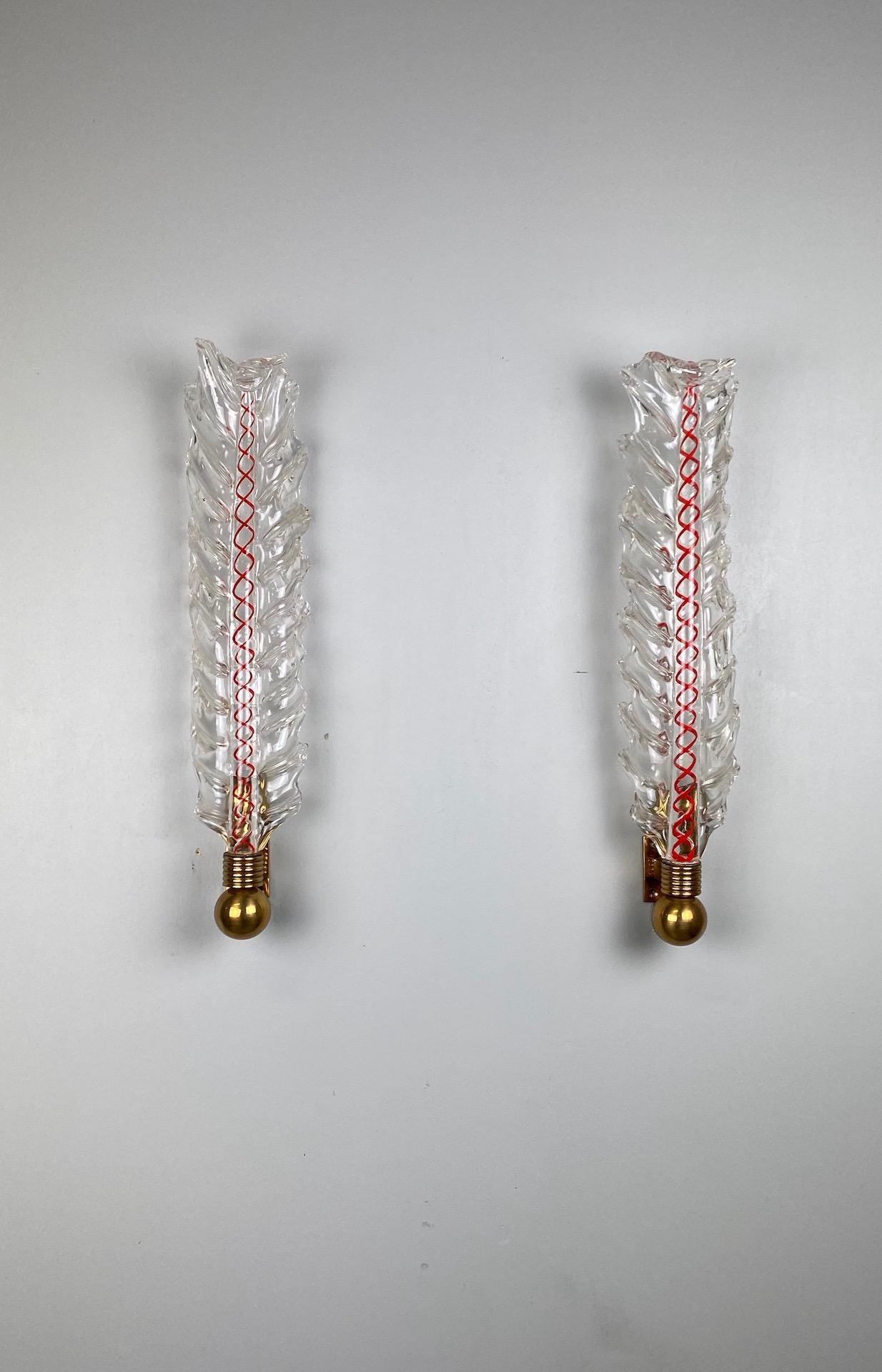 Mid-Century Modern Tomaso Buzzi Sconces for Venini For Sale