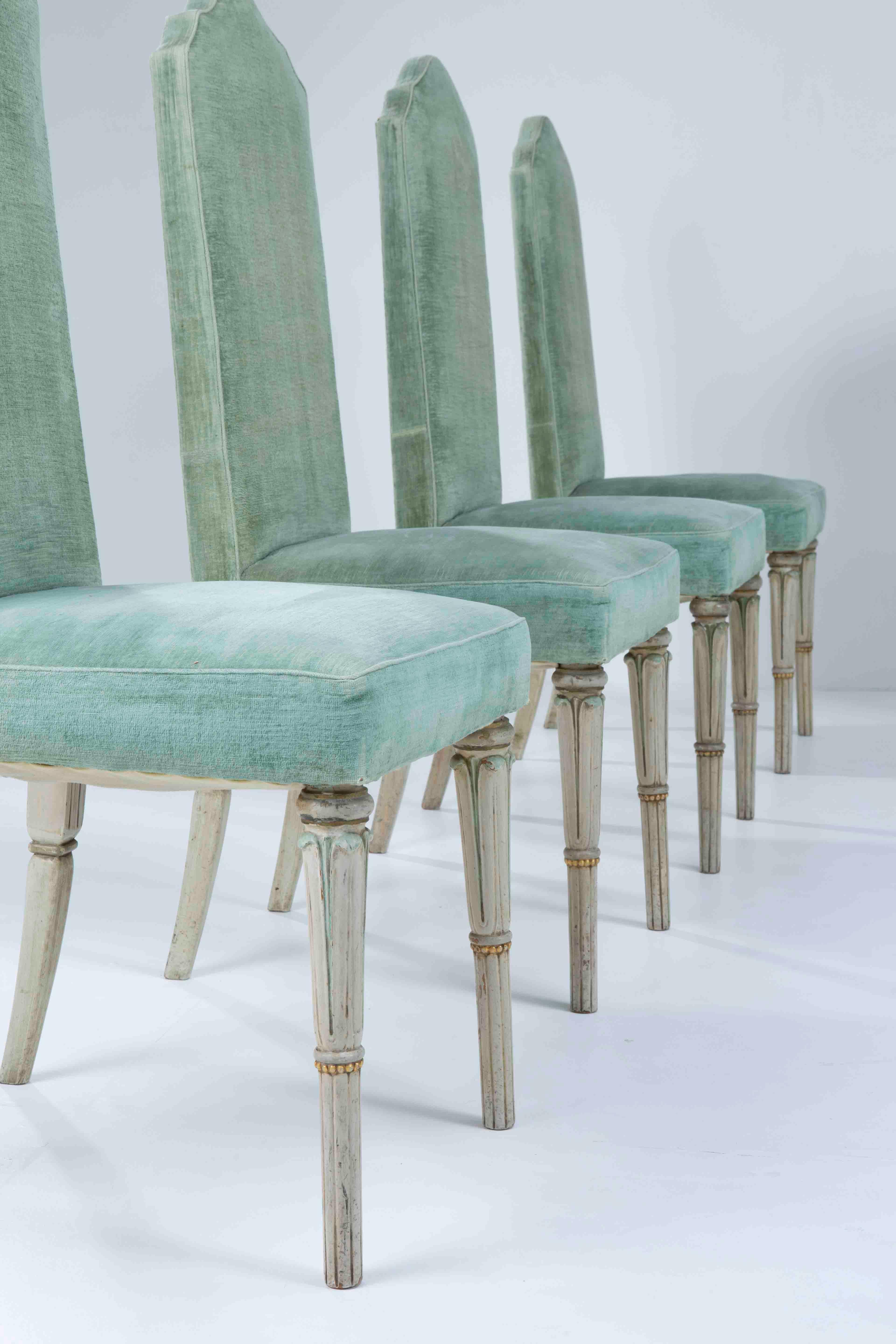 Tomaso Buzzi Set of eight chairs - 1954 Italian Design from a private commission In Fair Condition For Sale In Milan, IT