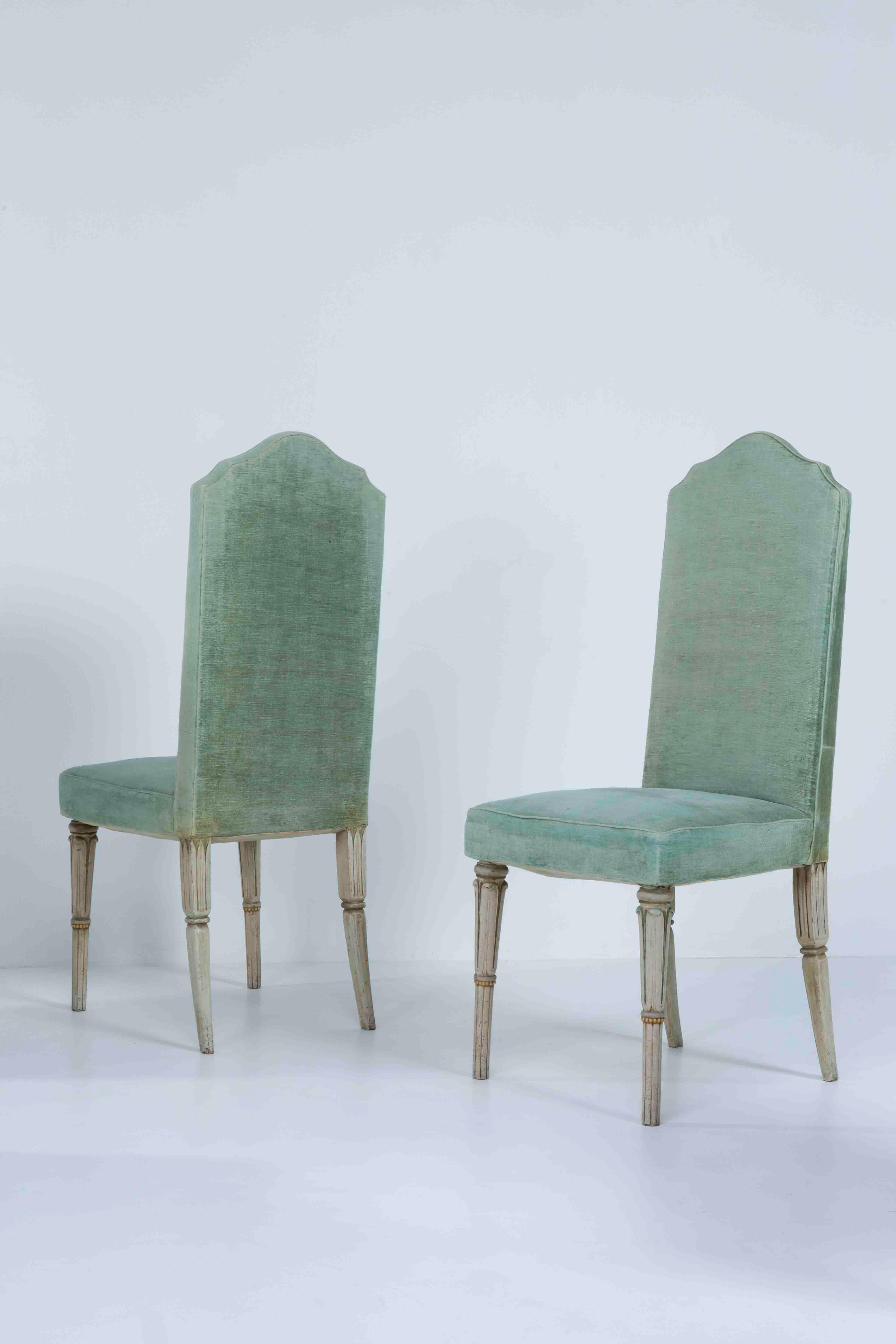 Tomaso Buzzi: Set aus acht Stühlen, italienisches Design aus einem privaten Auftrag, 1954 im Zustand „Relativ gut“ im Angebot in Milan, IT