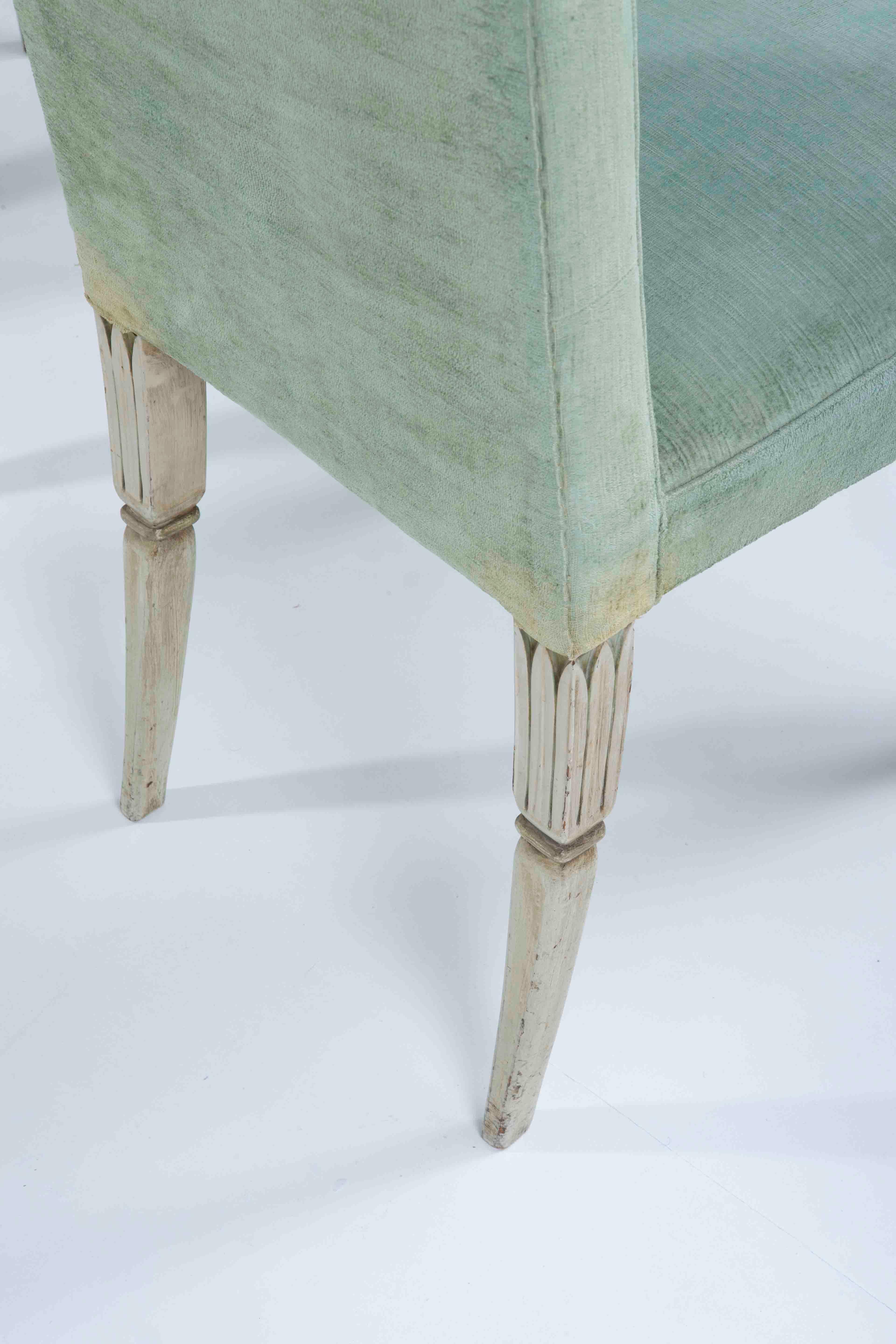 Tissu Tomaso Buzzi - Ensemble de huit chaises - Design italien de 1954 réalisé sur commande privée en vente