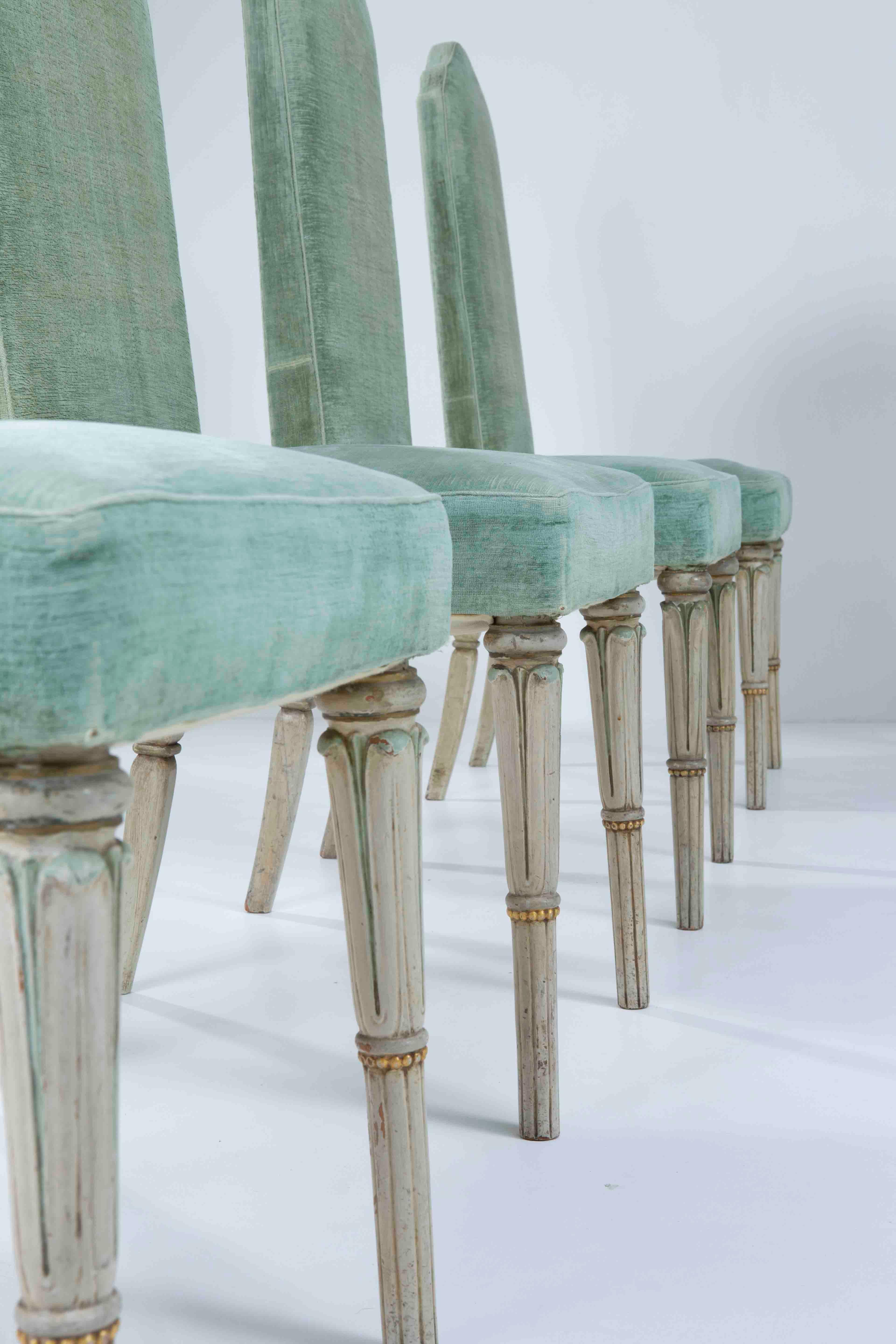 Tomaso Buzzi: Set aus acht Stühlen, italienisches Design aus einem privaten Auftrag, 1954 im Angebot 1