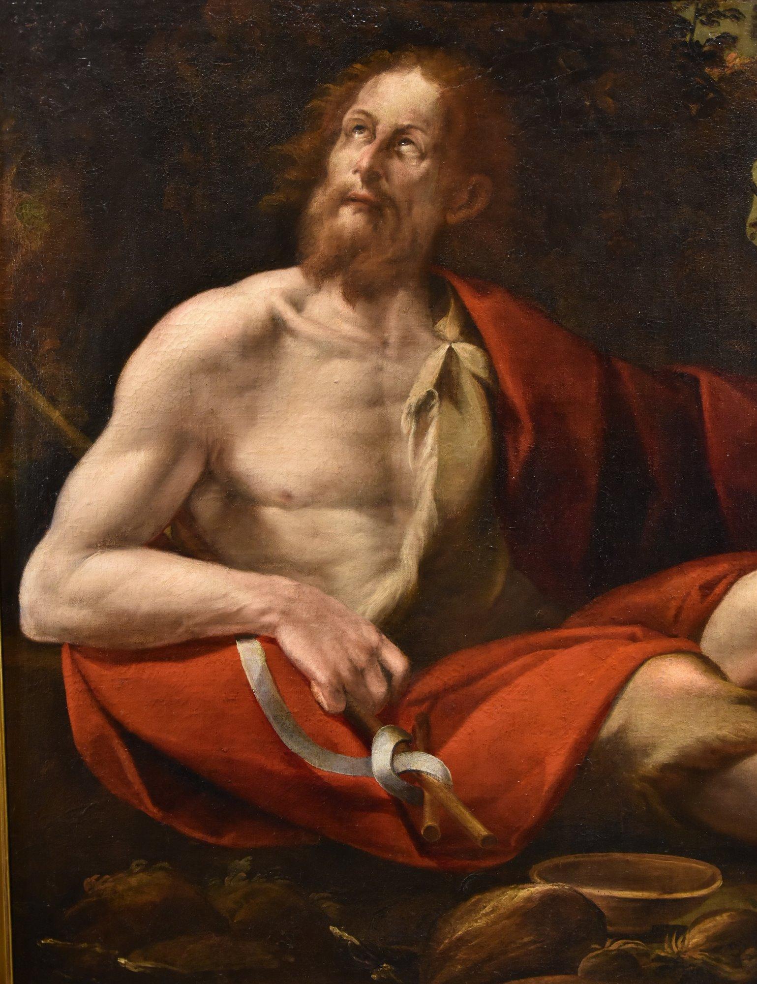 Saint John Baptist Pombioli Gemälde 17. Jahrhundert Öl auf Leinwand Alter Meister Italien im Angebot 1