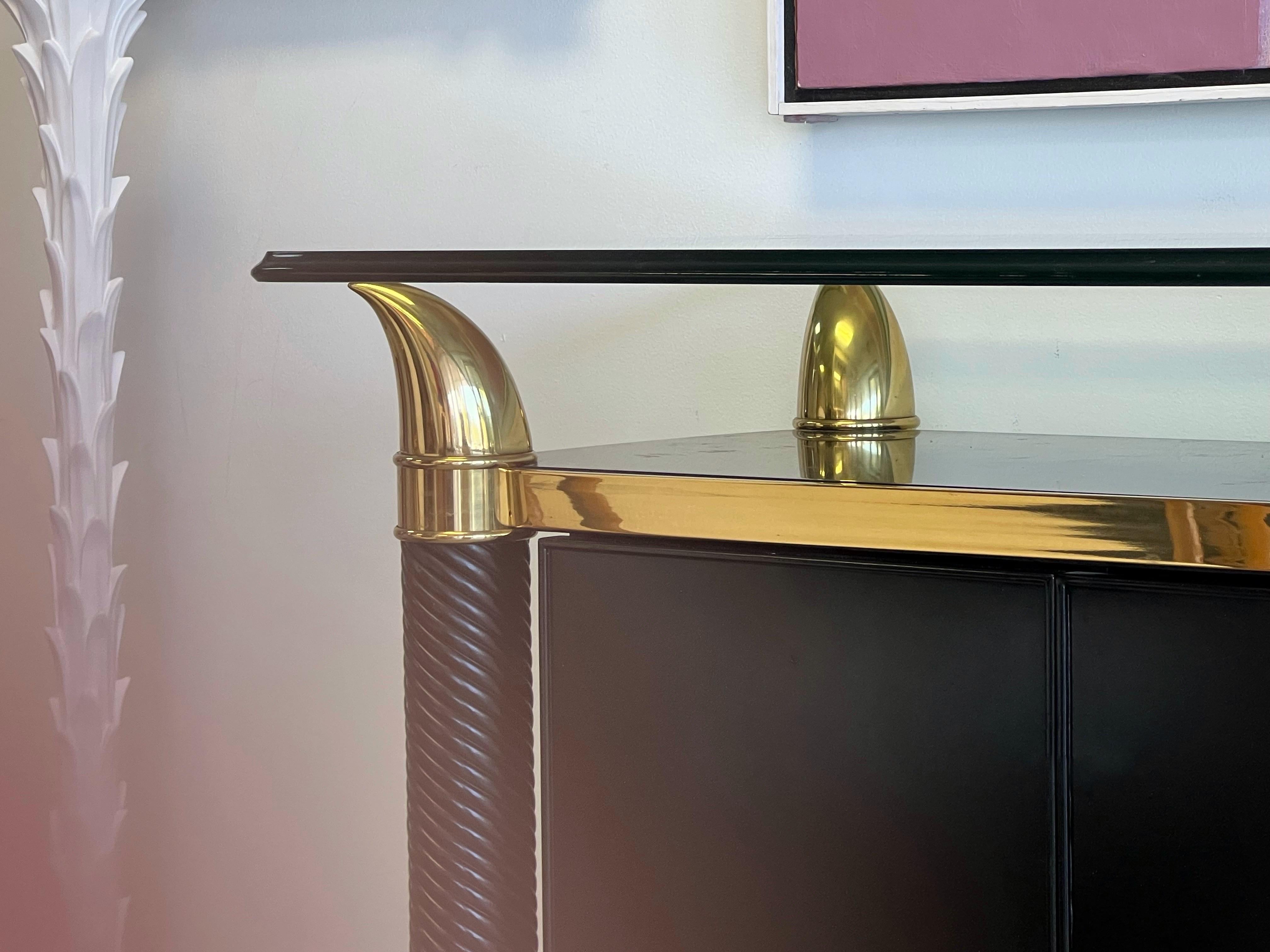 Tomasso Barbi Brass Lacquer Sideboard Cabinet 1