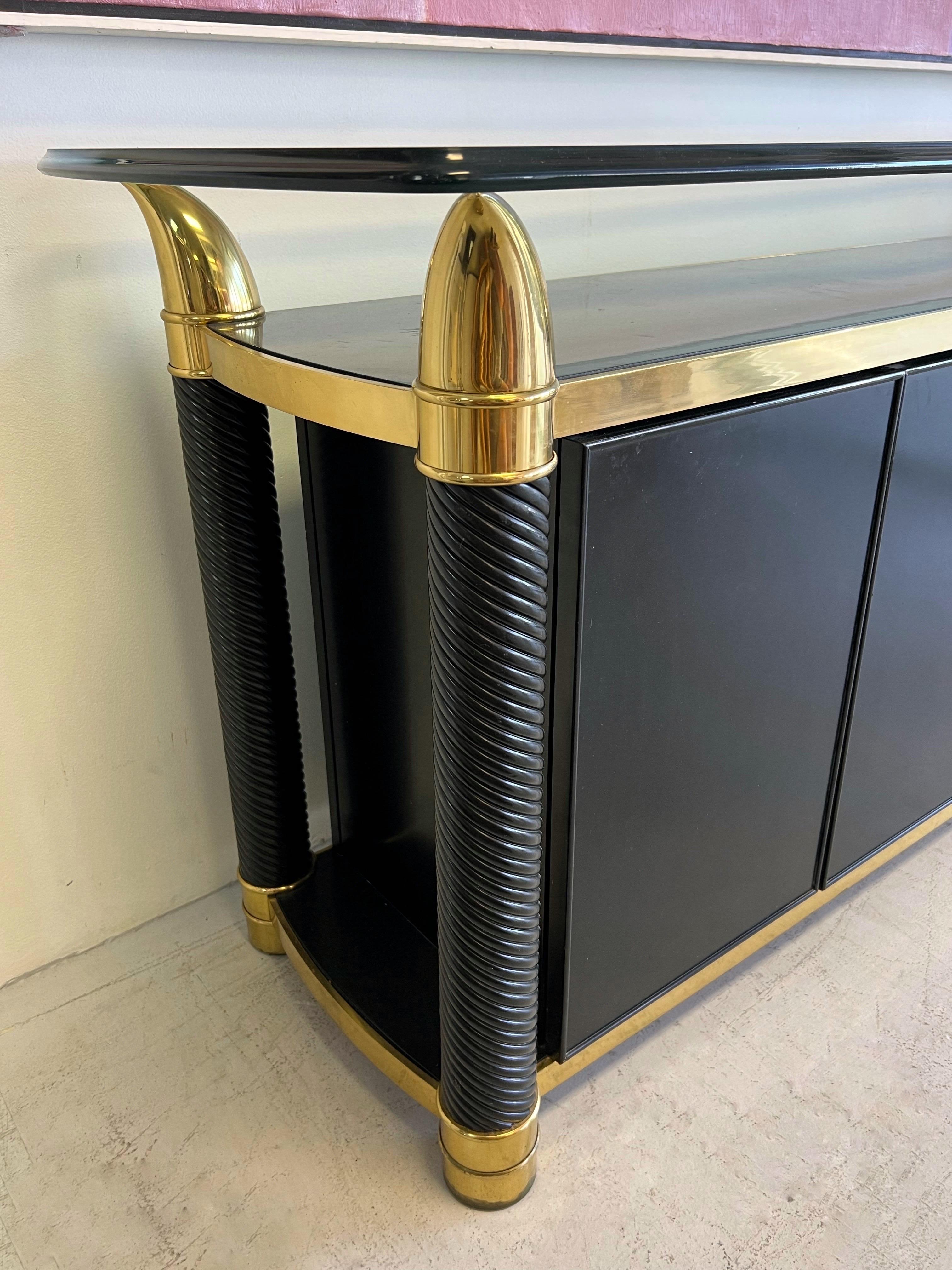 Tomasso Barbi Brass Lacquer Sideboard Cabinet 2