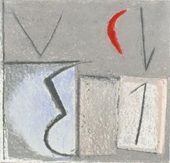 Tomasso Cascella Litografia astratta Arte italiana del medio secolo 23" x 22"