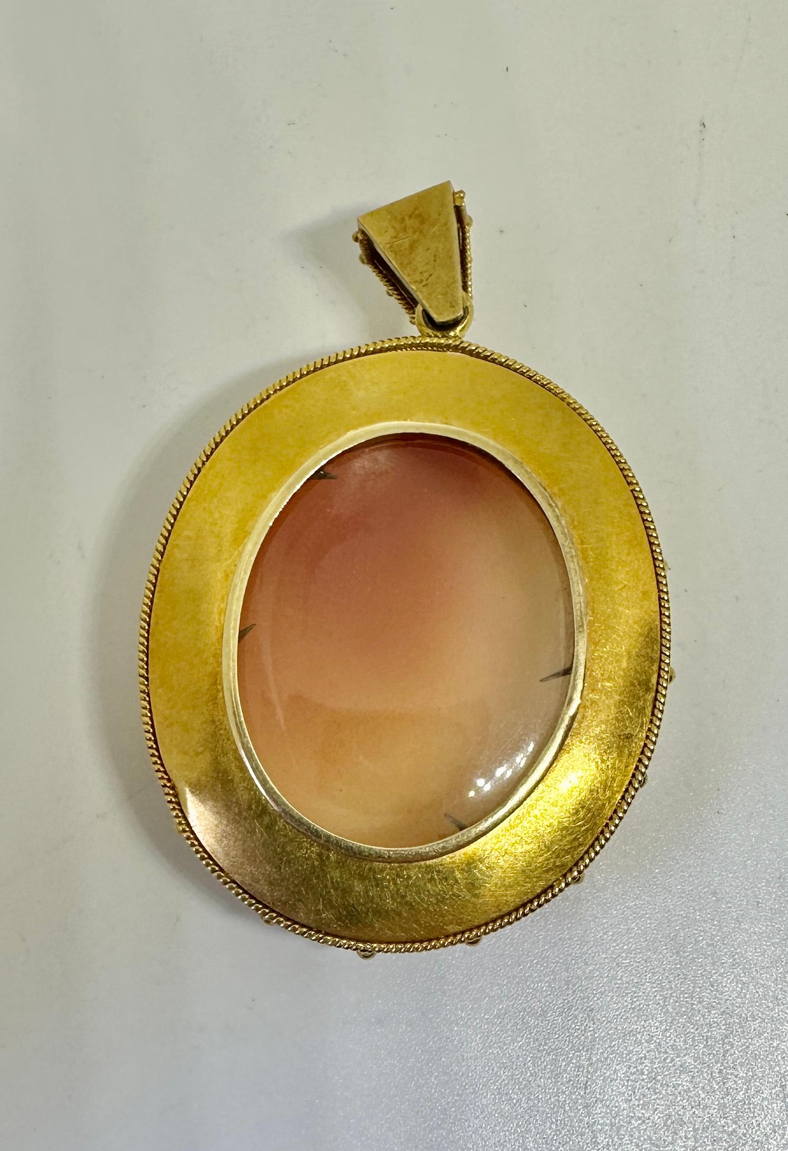 Tomasso Saulini Boy Cameo Locket Pendant Necklace 14 Karat Gold Museum Quality For Sale 9